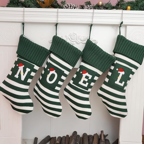 image for XENTUMI Christmas Stocking Knit Initial Christmas Stockings for Family