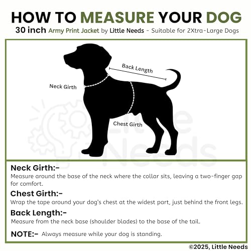 Image of Dog Jacket for Winter (Army Print, 30 Inch) | Camouflage Design, Waterproof & Windproof Polyester Coat with Fleece, Adjustable Velcro Closure, Warm Vest for Cold Weather