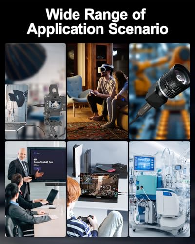 Image of USB A to USB C Fiber Optic Right Angled Cable 50FT, 10Gbps USB 3.2 Gen2 USB C Cable, Ultra Slim & Long Distance USB Cable with Germany SiliconLine Chip for Logitech 4K Camera,Video Conference