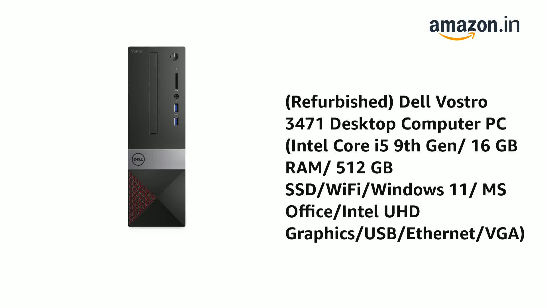 Watch ﹙Refurbished﹚ Dell Vostro 3471 Desktop Computer PC ﹙Intel