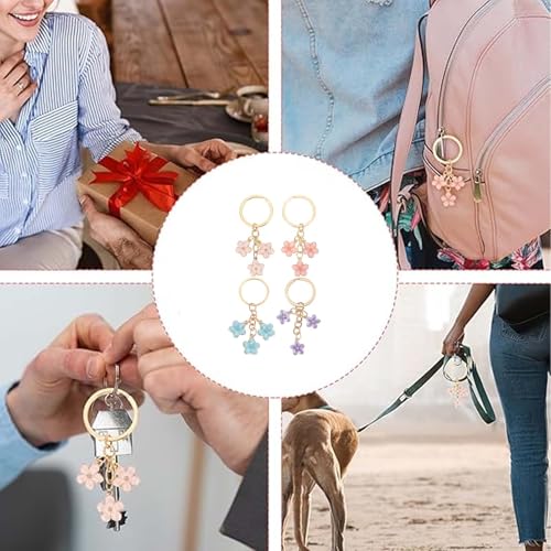 Image of 6 PCS Aesthetic Keychain, Cute Butterfly Bag Charms for Girls, Alloy Metal Key Chain Set with Six Pieces