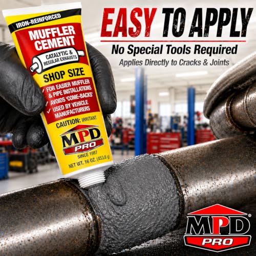 Image of MPD Muffler Cement Putty - 16 oz | Seals Exhaust Leaks, Cracks & Holes | Heat Resistant Up to 2000F | Easy Application for Automotive Repairs (Pack of 2)