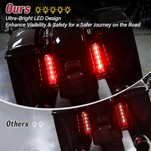 Insertos LED para alforjas TCMT, soporte de luz auxiliar para Harley 2014-2024 Ultra Limited y 2020-2024 Road Glide Limited, carcasa cromada con lente ahumada miniatura 6