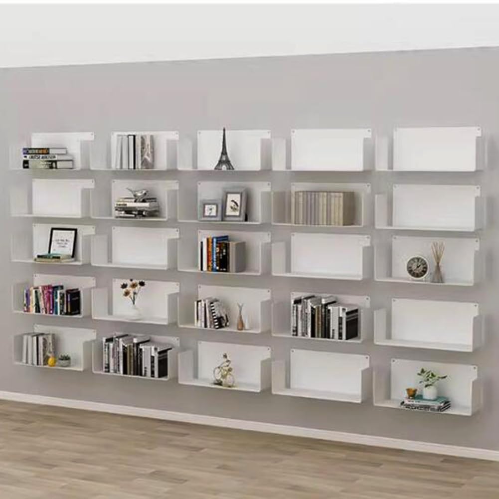 Naścienne półki na książki, wiszący stojak do przechowywania i uchwyt na czasopisma na broszury, 60 x 20 x 20 cm, stylowe rozwiązanie do dekoracji domu