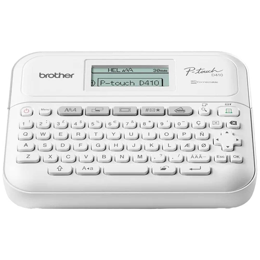 Brother PT-D410VP - Etichettatrice per Ufficio e Ufficio (per Nastri TZe da 3, 5 a 18 mm di Larghezza, velocità di Stampa Fino a 20 mm/Sec), con Valigetta per Il Trasporto