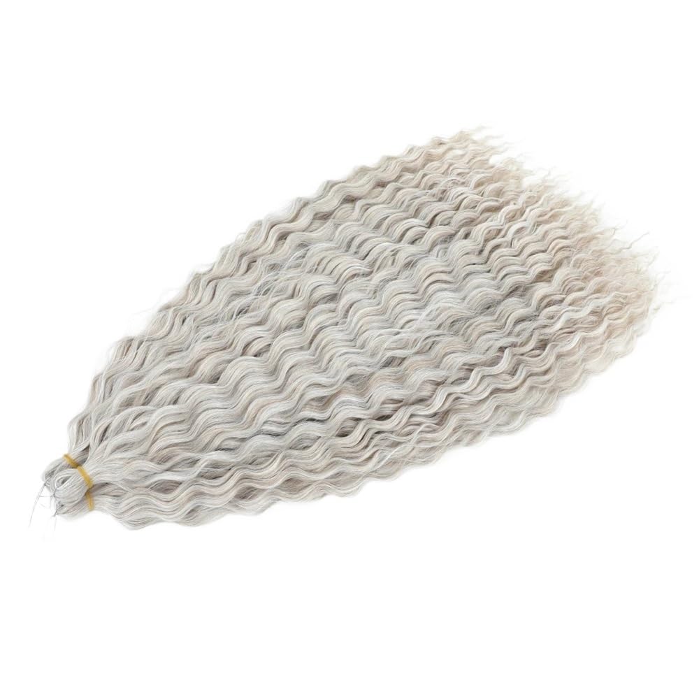 Zestaw 3 długich kręconych peruk, szydełkowe falowane włosy dla czarnych kobiet, głębokie warkocze do warkoczyków boho (56C, 30 cali-75 cm)