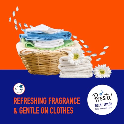 Image of Amazon Brand - Presto! Total Wash Matic Detergent Liquid | 2 Litre | Removes Tough Stains | Gentle On Clothes | Refreshing Fragrance | Liquid Detergent For Washing Machine & Hand Wash