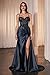 Sexy Beaded Silver Prom Dresses Long with Slit Spaghetti Strap Lace Applique Satin Mermaid Prom Dresses for Women Size 4