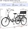 VHCLYBJU Adult Tricycle 7 Speed, Adult Tricycle with Rear seat for Ladies，24in 3-Wheel Bikes，Trike for Adults with Baskets Cruiser Bike for Women, Seniors, Men Maximum Load 550lbs (Black) #2