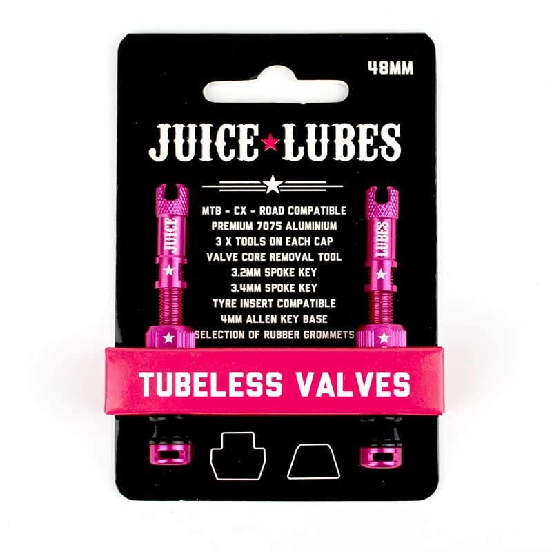 Juice Lubes, Tubeless Valves (48mm, Pink)