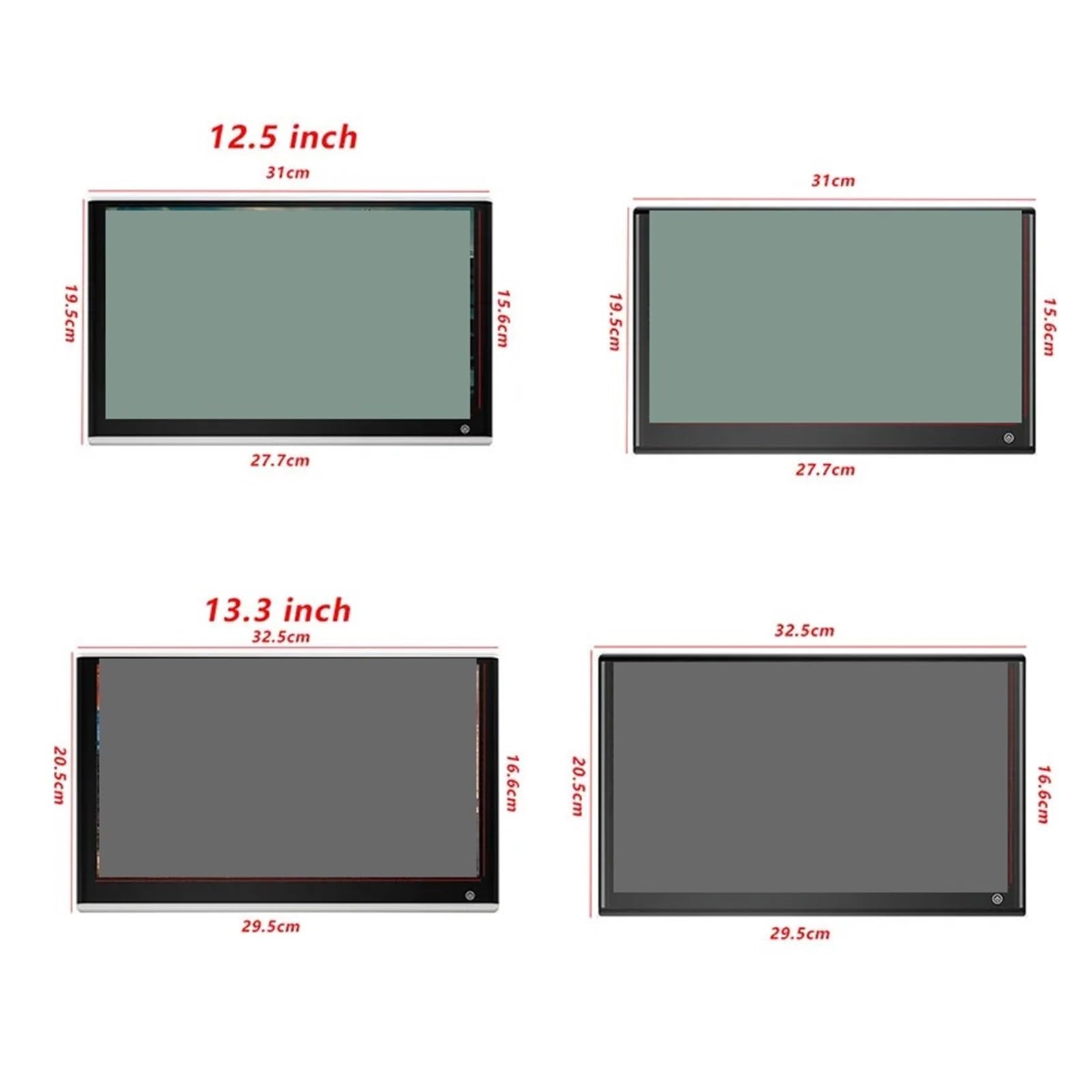 Monitor For Reposacabezas De Coche, Tableta Multifunción 3+32 GB, Pantalla Táctil, Reproductor Vídeo Y Películas 1080P, WiFi, Bluetooth, HDMI FáCil Instalación para Viajes(1 PCS Black 13.3)