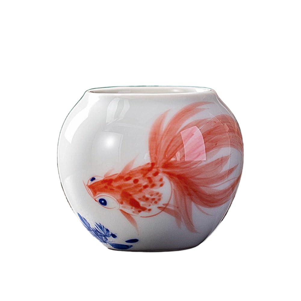asdchZen Reative Round Shape Ceramic Vase For Flower Dry Flower Hydroponic Hand Painted Planter Decorative Vase For Home Room Office Party Wedding,A