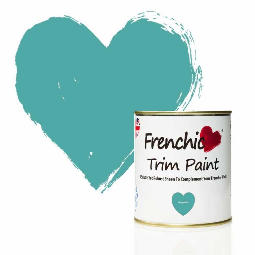 Frenchic A Strong, Aqua Toned Blue-Green Anguilla Trim Paint With A Satin Sheen Finish - 500Ml