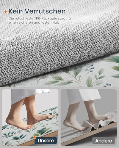 Paillasson lavable en machine 50x80 cm antidérapant motifs feuilles