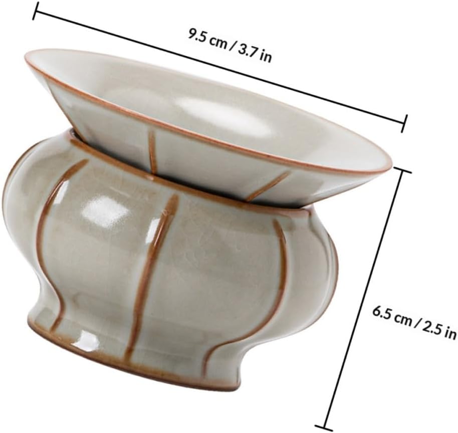 Ceramic Tea Strainer and Infuser with Stand Ruyao Glaze Porcelain Tea Filter for Loose Leaf