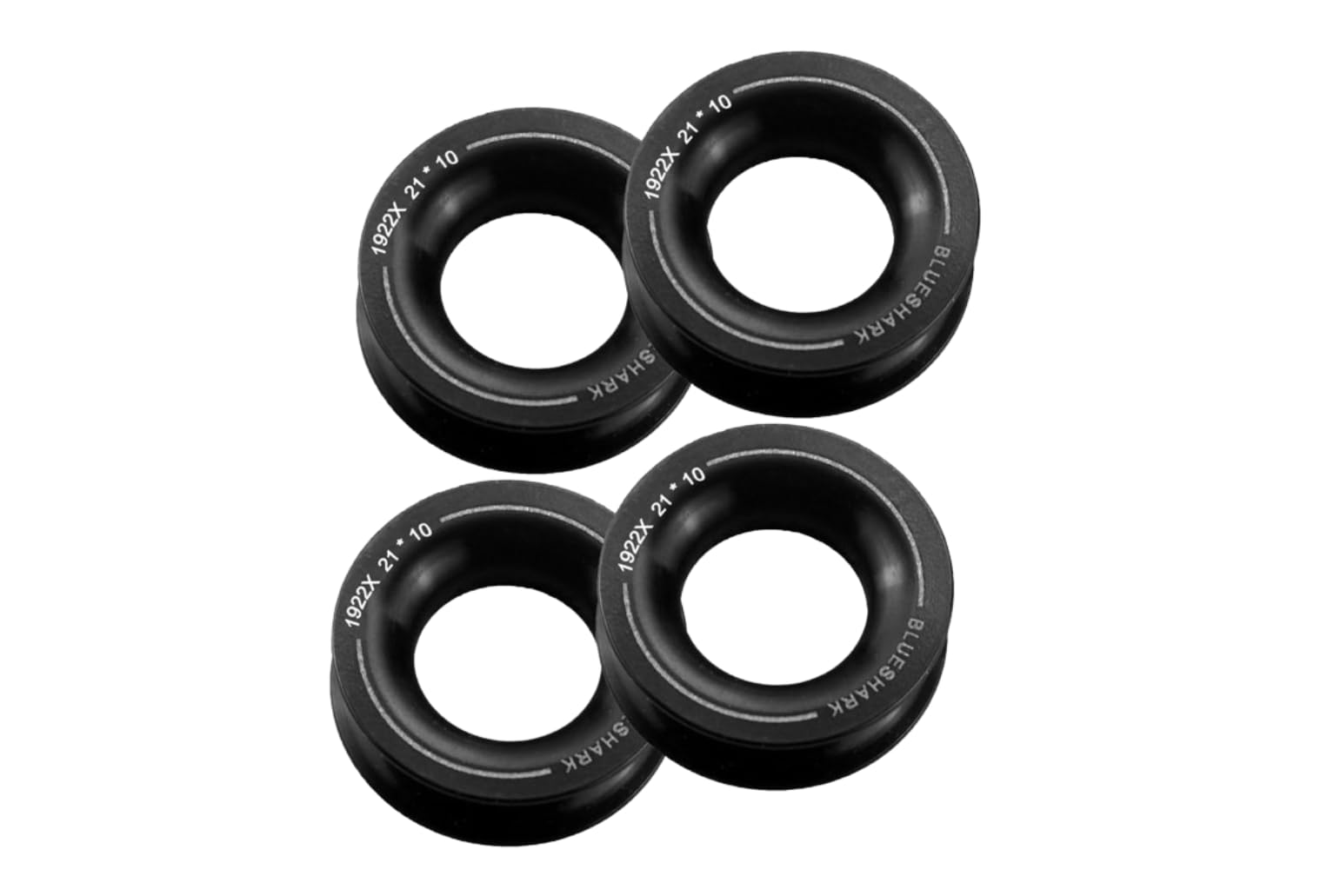 Blueshark Blue Shark: Premium Low-Friction Rings, 21mm x 10mm, (4-Pack), Black