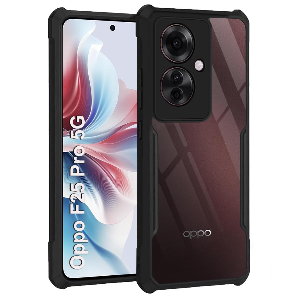 TheGiftKart Shockproof Crystal Clear Back Cover Case for Oppo F25 Pro 5G | 360 Degree Protection | Protective Design | Transparent Back Cover Case for Oppo F25 Pro 5G (PC & TPU, Black Bumper) (B0CWQ7XKHM) Amazon Price History, Amazon Price Tracker