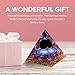 Hopeseed Orgone Pyramid for Positive Energy, Orgonite Amethyst&Obsidian Healing Crystal Pyramids for Reduce Stress Chakra Reiki Healing Meditation Attracts Lucky and Success