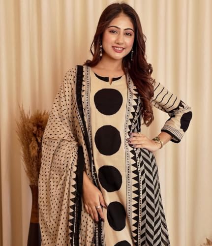 Image of Klosia Women Printed Straight Kurta and Pant Set with Dupatta | Printed Kurta Set | Cotton Kurta Set | Women Kurta Sets | Summer Suit |