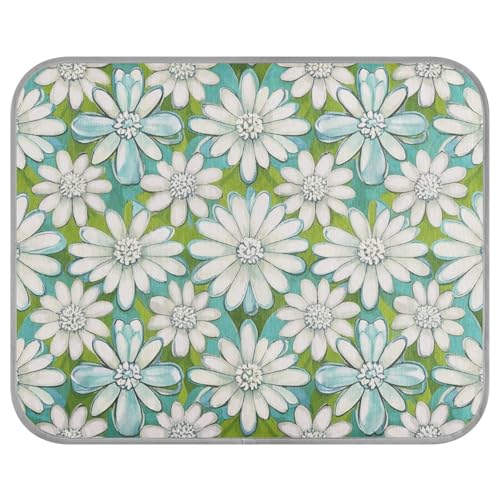 siphylline Elegant Daisies Flower White Blue Summer Cooling pad for Cats Self Cooling beds for Cats for Rabbits Outside Comfy esterilla refrescante para Perros S