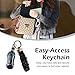 Dogary Stretchy Keychain Wristlet for Car Keys, Stylish & Functional Scrunchie Bracelet with D-ring for Women & Men (Black)