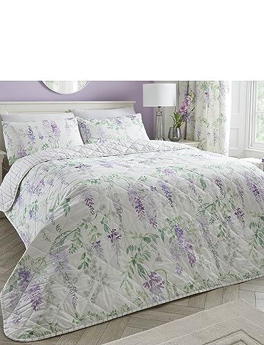Dreams & Drapes | Wisteria Quilted Bedspread | Lilac