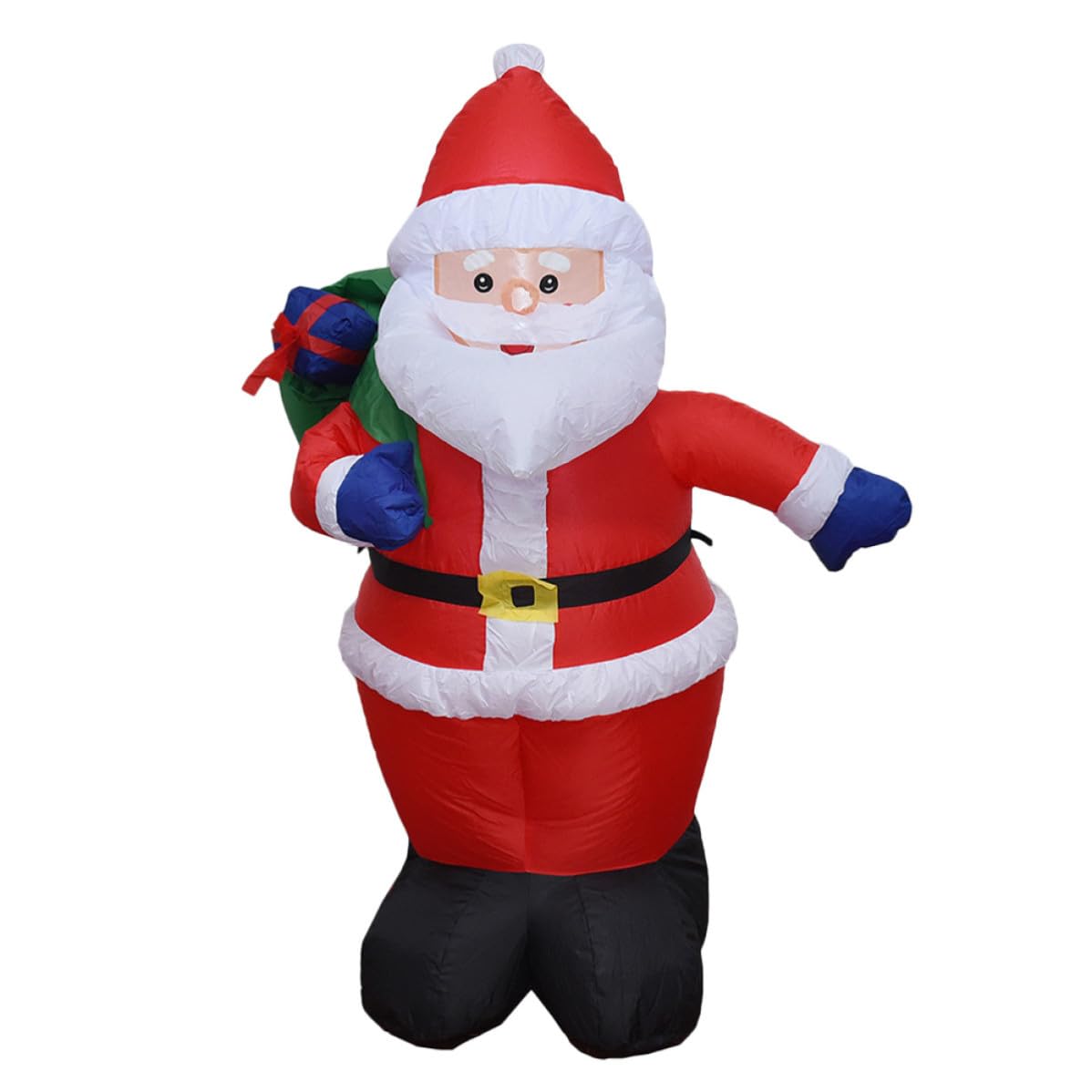 Sewroro Père Noël Gonflable Rouge en Polyester Lumières LED pour Noël | Décoration Extérieure Classique, Usage Jardin Avant, Résistant à L'usure