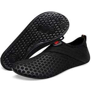 BARERUN Aqua Socks for Women Men Barefoot Swim Surf Beach Yoga Water Shoes Black 12-13 M US Men