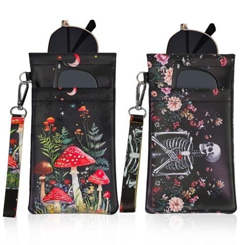 Image of Double Eyeglass Case Soft Dual Glasses Case for Women Men Travel Squeeze Top Sunglasses Cases Eyeglasses Pouch