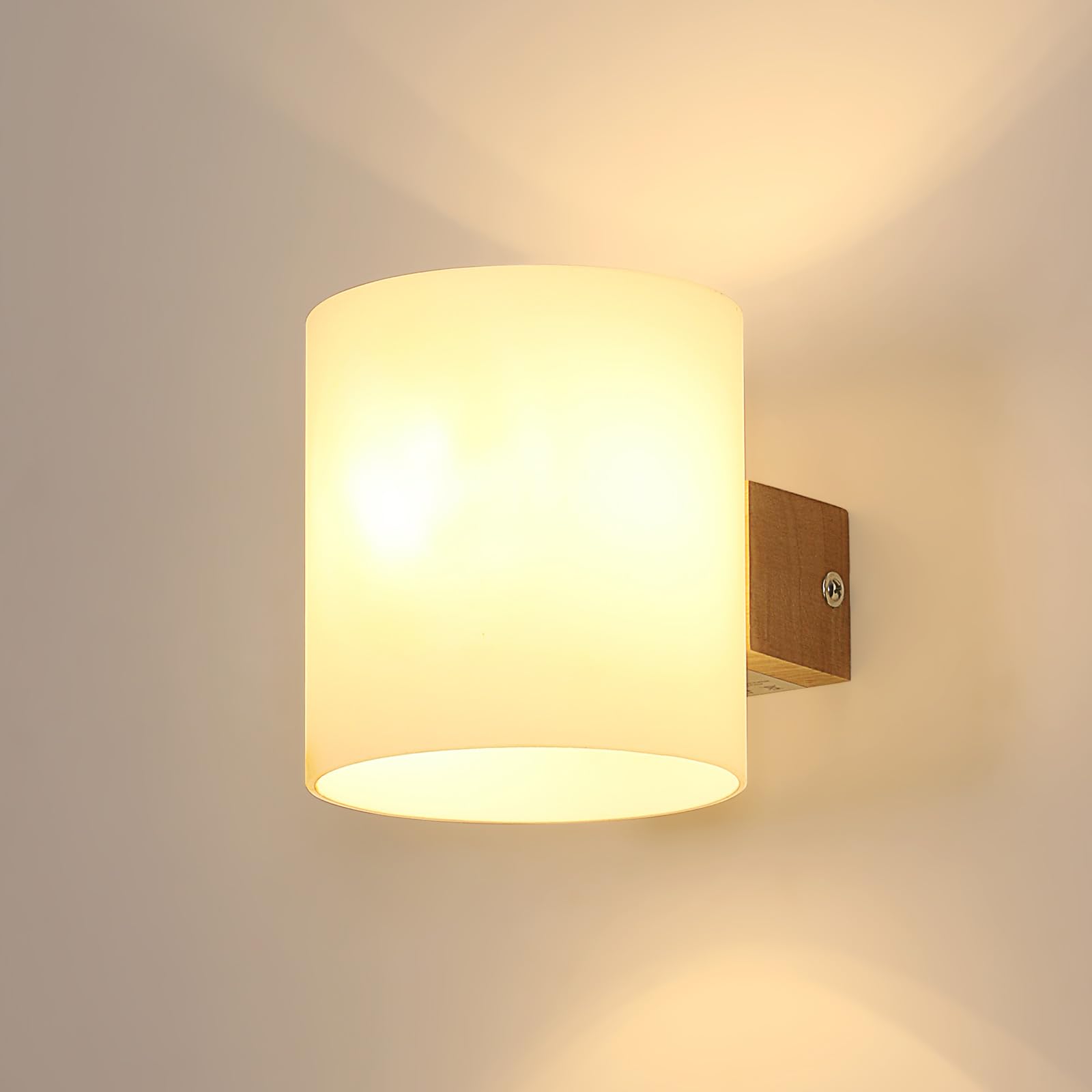 Tealight Aplique Pared Interior, Lampara da Pared Madera, E27 Iluminación Interior Luz de Pared para Dormitorio, Pasillo, Escaleras, Salón