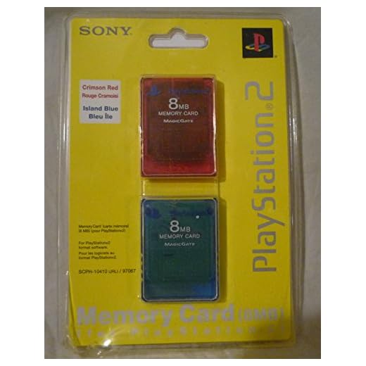 Playstation 2 Memory Card 8MB 2PK Red/Blue