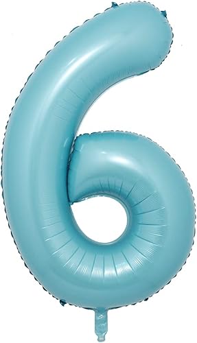 Miniatura 7 de Globos digitales de aluminio de color azul claro caramelo de 16 pulgadas, globos digitales para decoración de cumpleaños, bodas, fiestas, globos