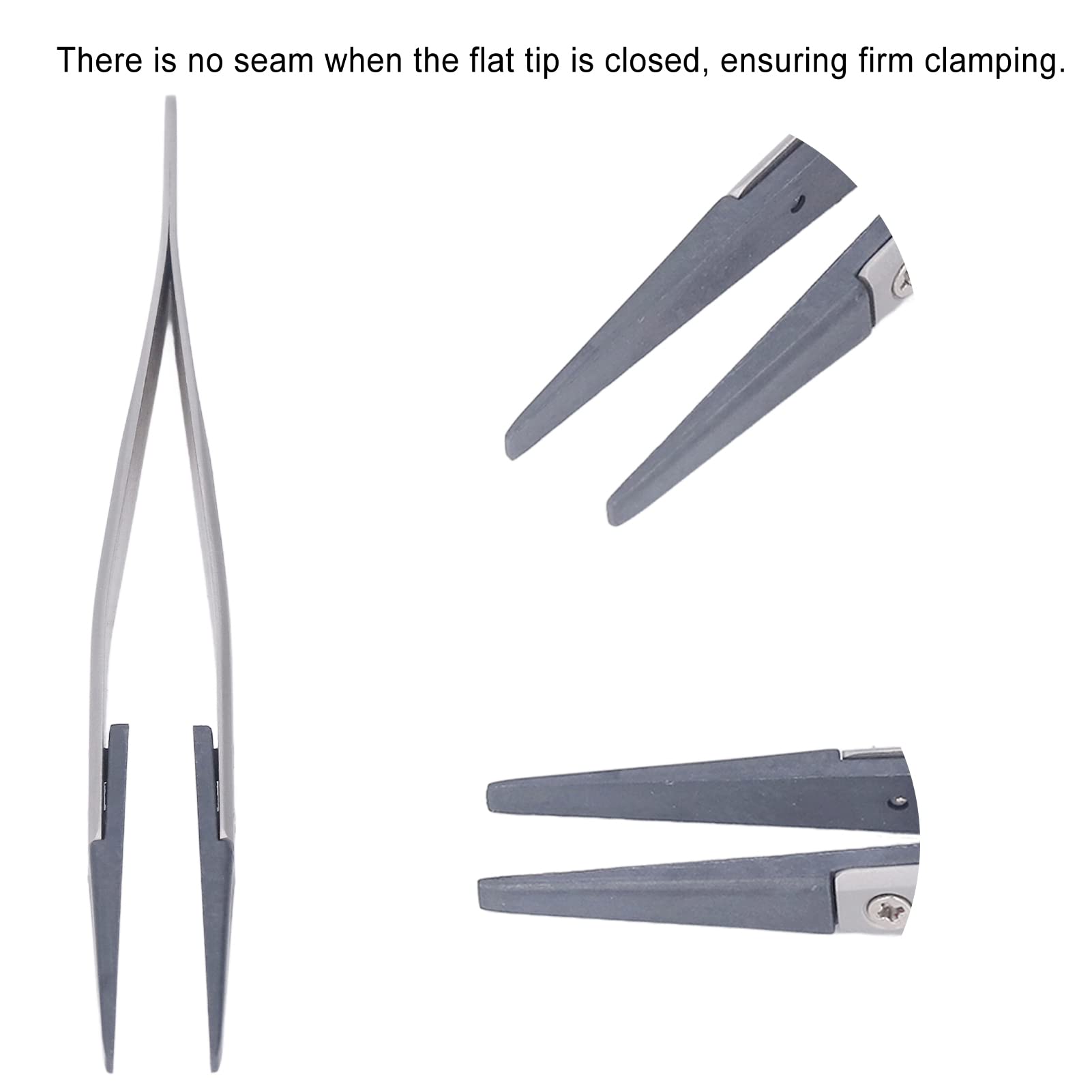 Professional Anti-Static ESD Safe Tweezers - 2-Piece Set, Fine Tip, Anti-Magnetic