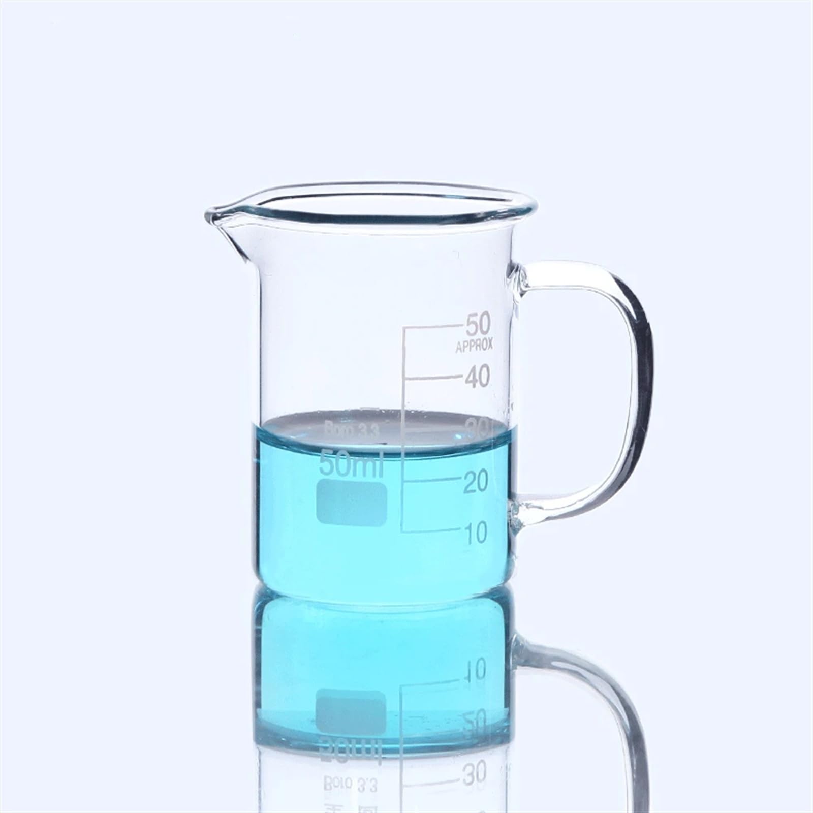 250 400 500 600 800 Vaso de vidrio de 1000 ml con mango Experimento químico de cristalería de laboratorio(Size:200ml 2 PCS)