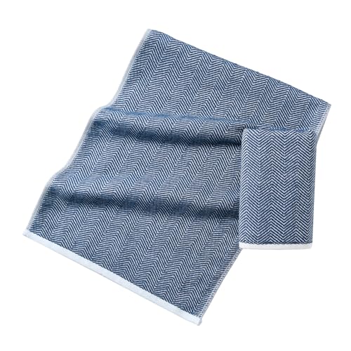 Sense Gnosis MJWA3 Navy Hand Towels 100% Cotton Super Soft Absorbent Jacquard Herringbone Striped Hand Towels thumb #7
