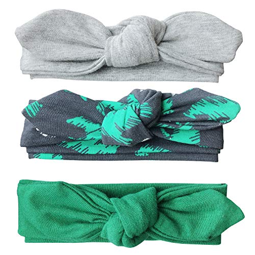 Preisvergleich Produktbild Ecroon Baby Mädchen Stirnbänder verknotete Baby Stirnband Turban Headwrap Knot Stirnband Neugeborenen Säugling Kleinkind Stirnband Kaninchenohren Knit Head wraps 3Pcs / set
