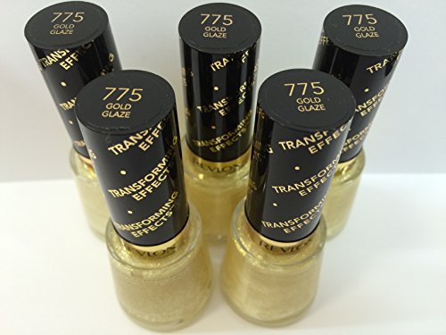 Revlon Transforming Effects Top Coat, 775 Gold Glaze, 0.5 Fl Oz. Pack of 5.