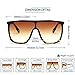 Freckles Mark Vintage Retro Oversized 70s Sunglasses for Men Women Shield Disco Glasses (Black Tortoise Brown, 59)