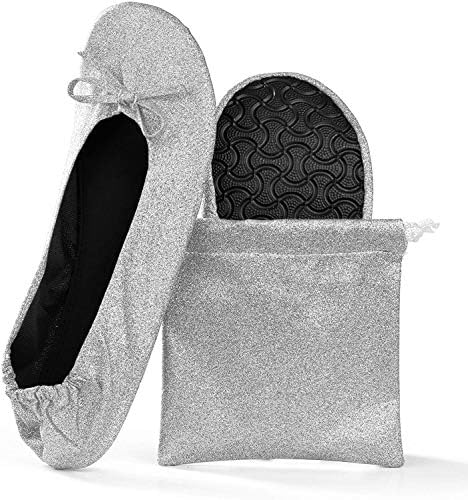 Women's Foldable Portable Travel Ballet Flat Roll Up Slipper Shoes