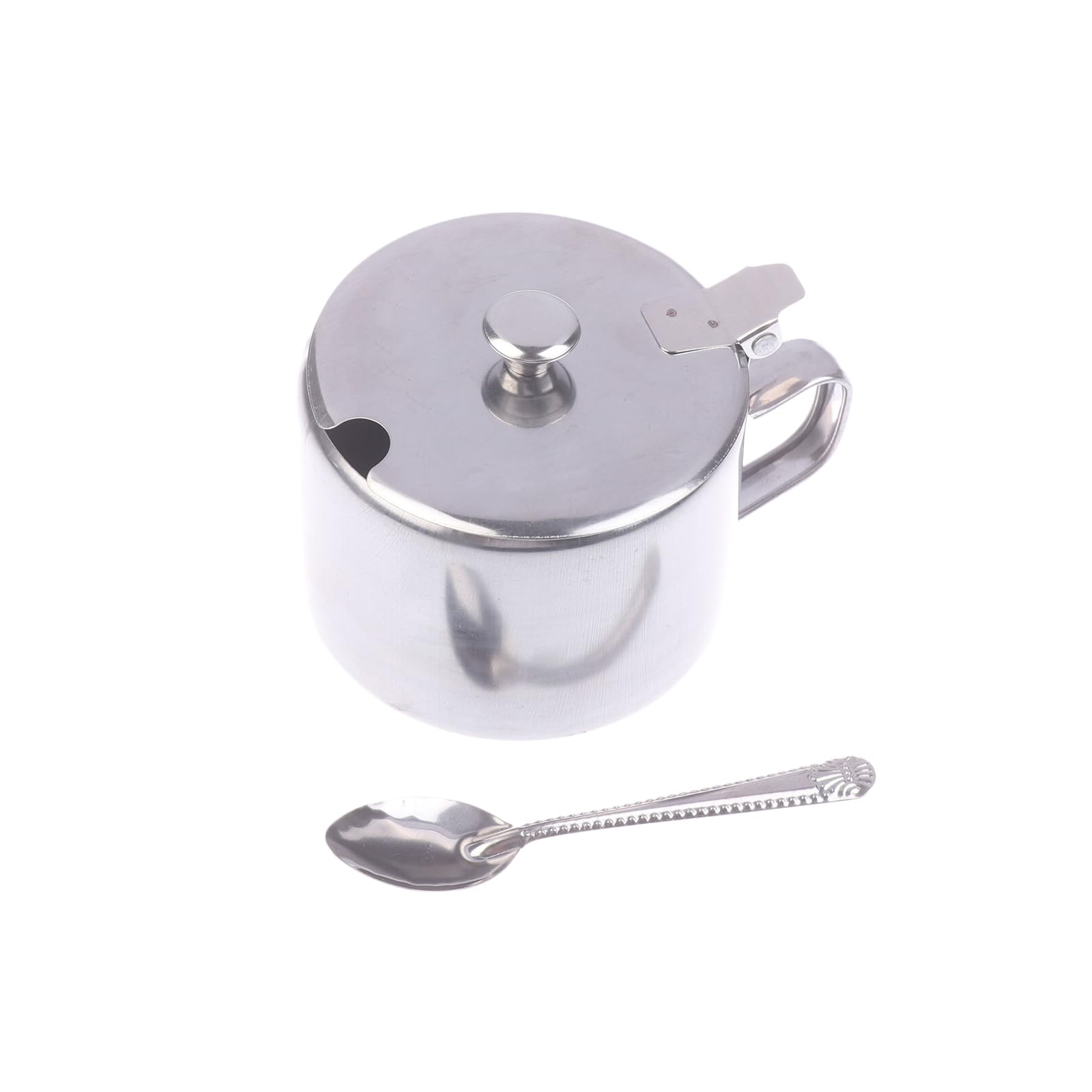 Zuccheriera In Acciaio Inox Con Cucchiaio - Barattolo Portaspezie, Design Moderno Con Coperchio - Foto 8