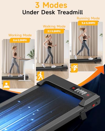 Image of Walking Pad Treadmill with Handle Bar,Walking Pad with Incline 8%,2.5HP Quiet Under Desk 320 lbs 2 in 1Treadmills for Home Office,Compact Foldable Walking Pad,Remote Control&LED Display