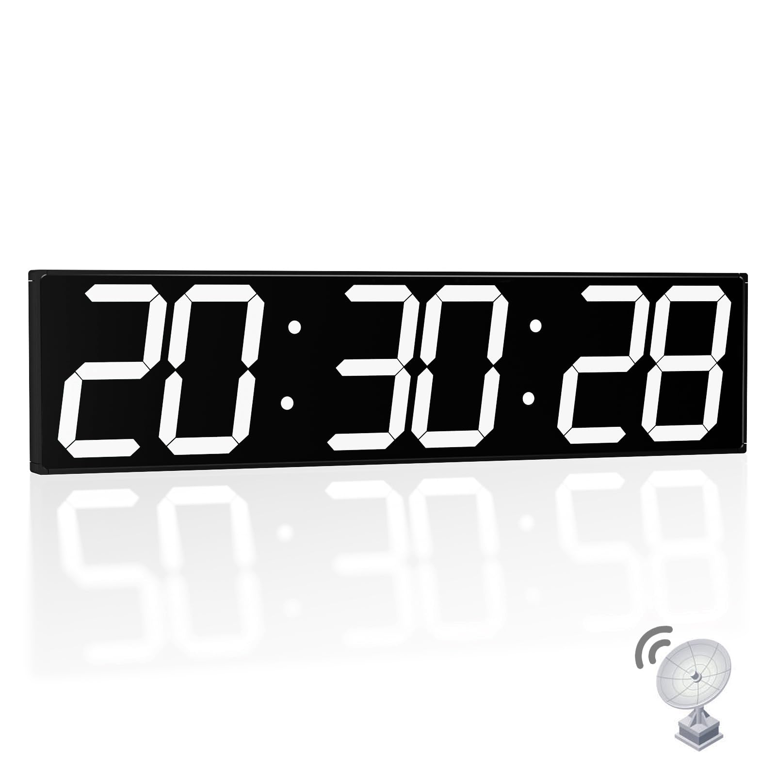 CHKOSDA Reloj de pared digital grande de 28.5 pulgadas, reloj digital automático con alarma, clendar y temperatura, sincronización automática de hora con fácil operación, temporizador grande con