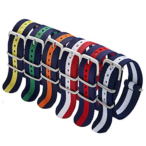 Buy Nylon Strap 6 Packs 18mm 20mm 22mm Watch Band Nylon Replacement