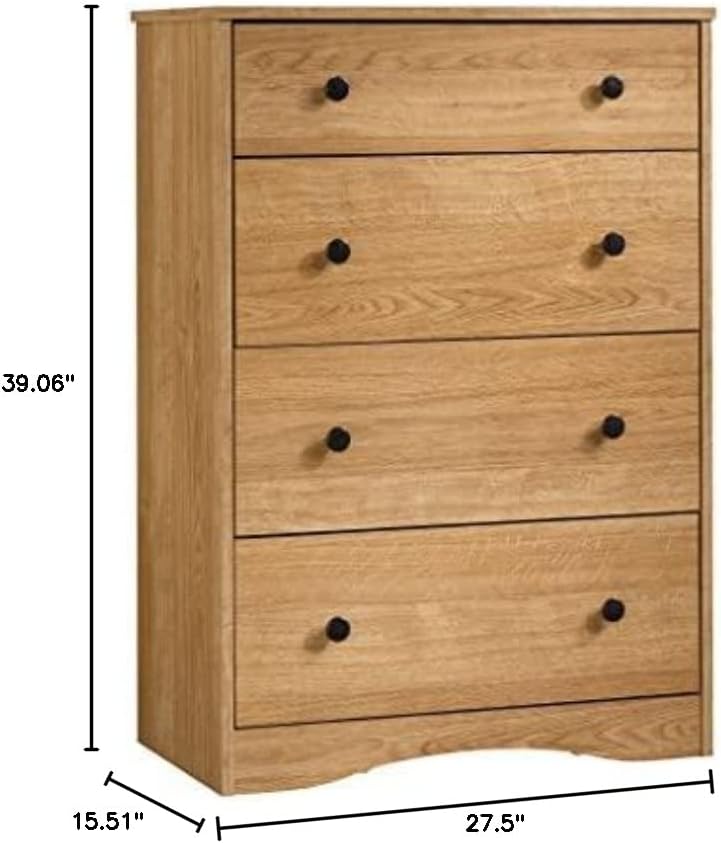 Sauder Beginnings 4-Drawer Chest, Highland Oak finish
