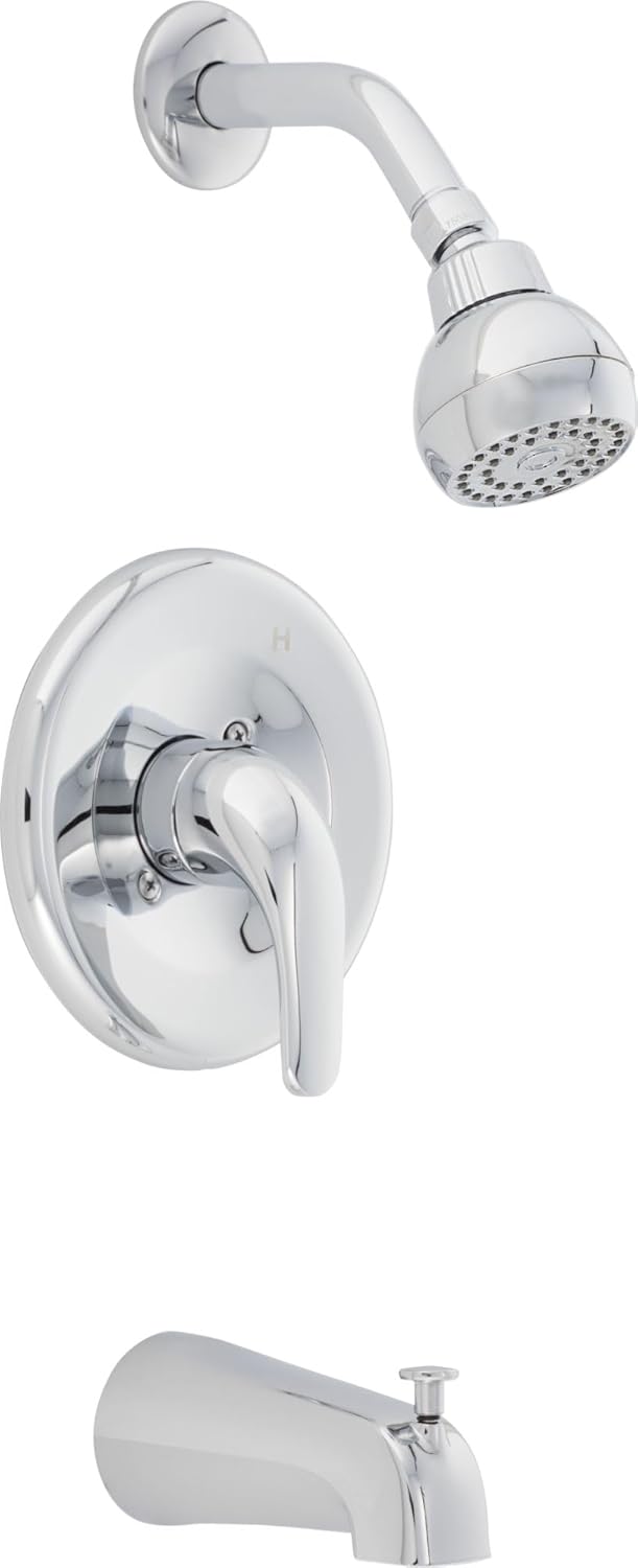 PROFLO PF7611G Alvord Tub and Shower Trim Package with 1.75 GPM Single Function Shower Head - Chrome