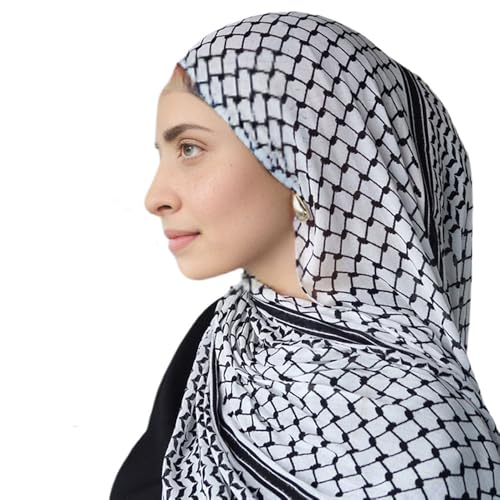 Palestinian Keffiyeh Shemagh Hijab Scarf, Muslim Women Kuffiyeh Arab Headwear