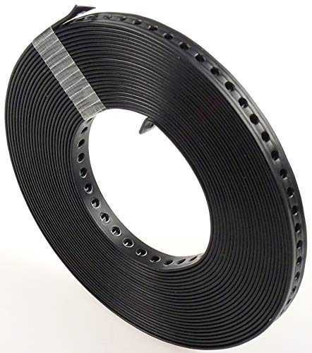 Lochband Montageband Kunststoffummantelt schwarz 14mm Rolle Box 10m