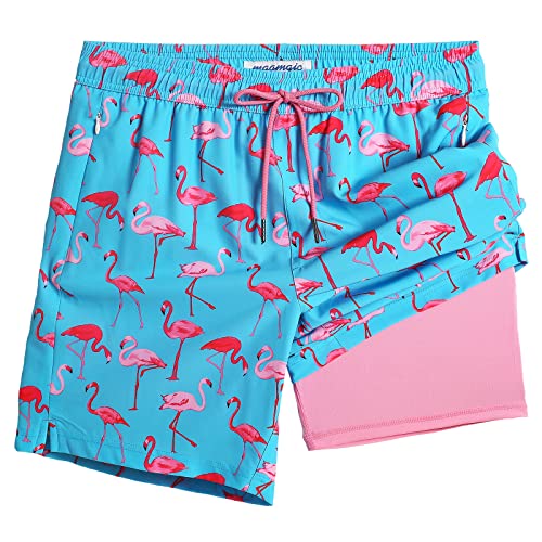 Men's Swim Trunks 5 Inch Recycled Beach Shorts With Compression Liner Quick D - View #10
