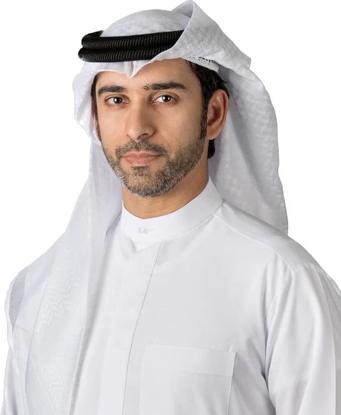 KASTWAVE Men Arab Kafiya Headscarf with Aqel Rope, Muslim Desert ...