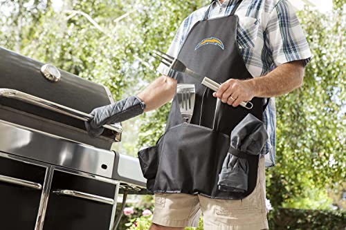 Image of Picnic TIME BBQ Apron Tote Pro Grill Set, (Black with Gray Accents)